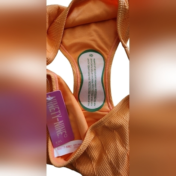 $30 Juniors' Ninety-Nine° Bikini Swim Bottoms XXL 19 NWT Nectarine Orange NWT - Picture 5 of 7